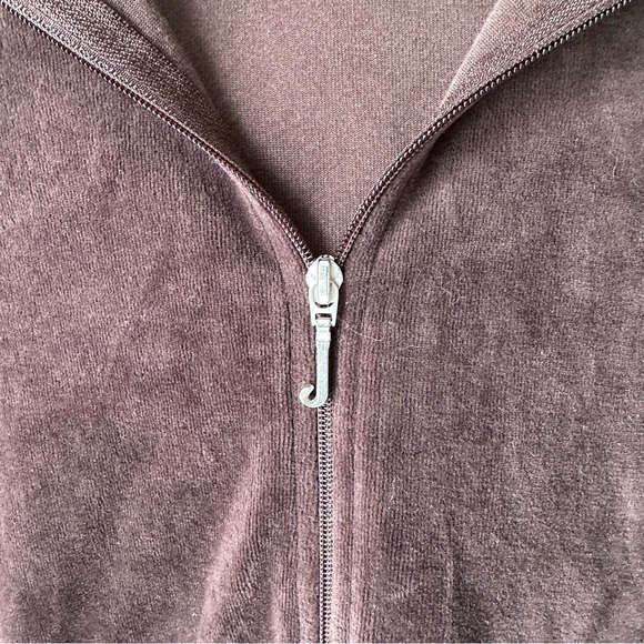 Juicy Couture// Y2K Velour Brown zip up Hoodie Size XL - Picture 4 of 13